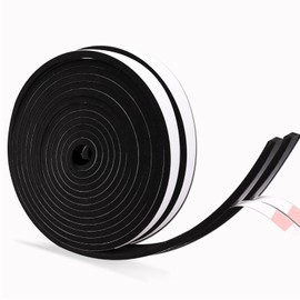 1/2 Inch Wide x 1/4 Inch Thick Foam Weather Stripping Black,Single Sided Foam Tape for AC Window and Doors,Closed Cell Foam Weather Strip,Self-Adhesive Foam Insulation Tape 33 Feet