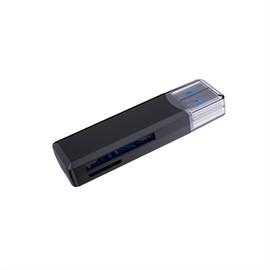 USB 3.0 SD Card Reader, Ultra Small SD/TF Reader, 2-in-1 Reading, High Speed Transfer, Compatible with MacOS, Windows and PCs, Compatible with SD MicroSD, SDXC, SDHC and More (Black)