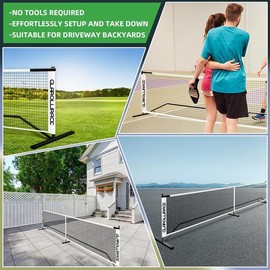 Regulation Size 22 FT Pickleball Net Set with Metal Frame and PE Net,Portable Pickle Ball Net System for All Weather Condition