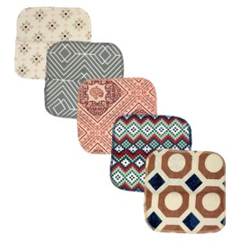1 Ply Moroccan Tile Flannel Washable Kids Lunchbox Napkins 8x8 inches 5 Pack - Little Wipes (R) Flannel- Proudly Made in the USA!