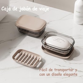 HAKUKU Prueba de Fugas Jabonera de Viaje, A Prueba de Fugas Bandeja de Jabón de Baño Portátil con Bandeja Adecuada para Baño Viajar