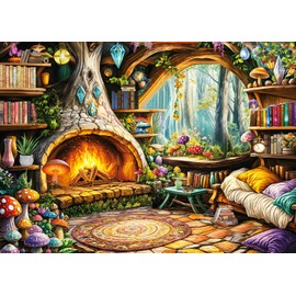 Puzzles 1000 Pieces for Adults jigsaw puzzles for adults-Fantasy Fairytale Tree House-1000 Piece Puzzle Classic Educational Games Beautiful Decoration Puzzle