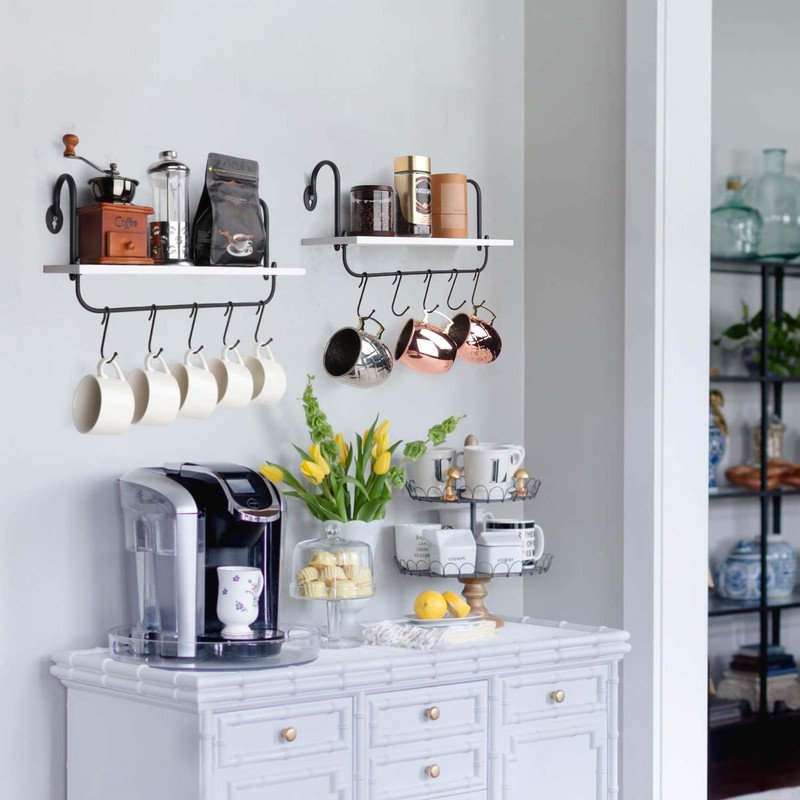 Olakee Floating Wall Shelves for Kitchen Bathroom Coffee Nook with