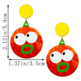 QUPENGXU Christmas Monster Purple Dangle Earrings For Women Fun Earrings For Women (style-8)