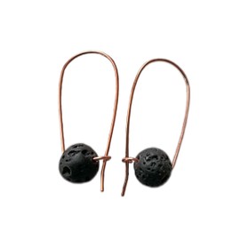 Lava Stone Essential Oil Diffuser Modern Hoop Earrings (Sphere Stone, Rose Gold)