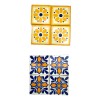 Escanver Tapete Azulejo Artesanal 10cm Talavera Mosaico Amarillo 40pz