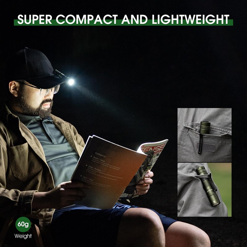 PIOOCAN Rechargeable Flashlights 1200 Lumens EDC Flashlight, AA Pocket Flashlight