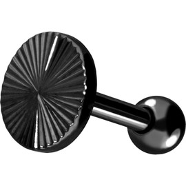 PIERCINGLINE Titanium Ear Piercing with Structure Piercing as Ear Stud, Helix or Tragus in 4 Stylish Colours, Titanium