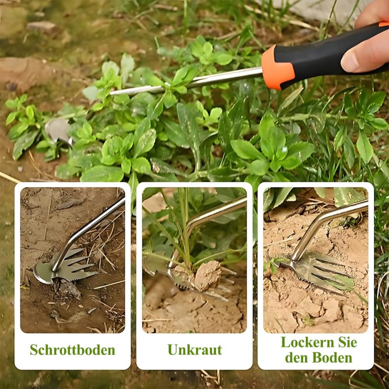 PASLFC Gardening Hand Weeder, Weed Remover Device, Stainless Steel, Uprooting