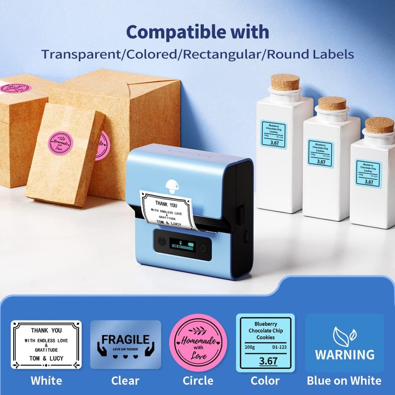 Phomemo M221 Label Printer, Barcode Printer, Bluetooth Labelling Device, Label