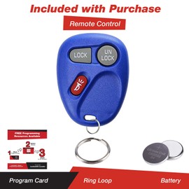 KeylessOption Keyless Entry Remote Control Car Key Fob Replacement for 15732803 -Blue