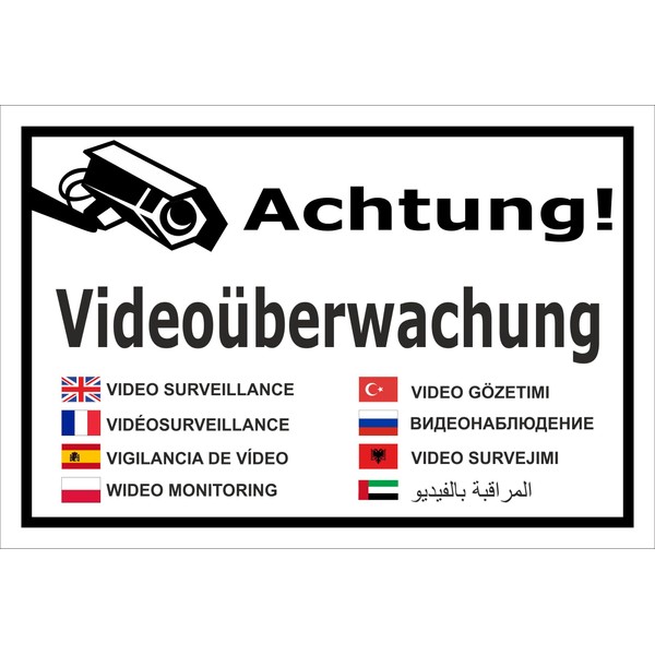 Melis-Folienwerkstatt Sign - Video Surveillance - 15 x 10 cm