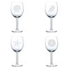 Set of 4 Wine Glass Goblet Sea Shells Sea Shore