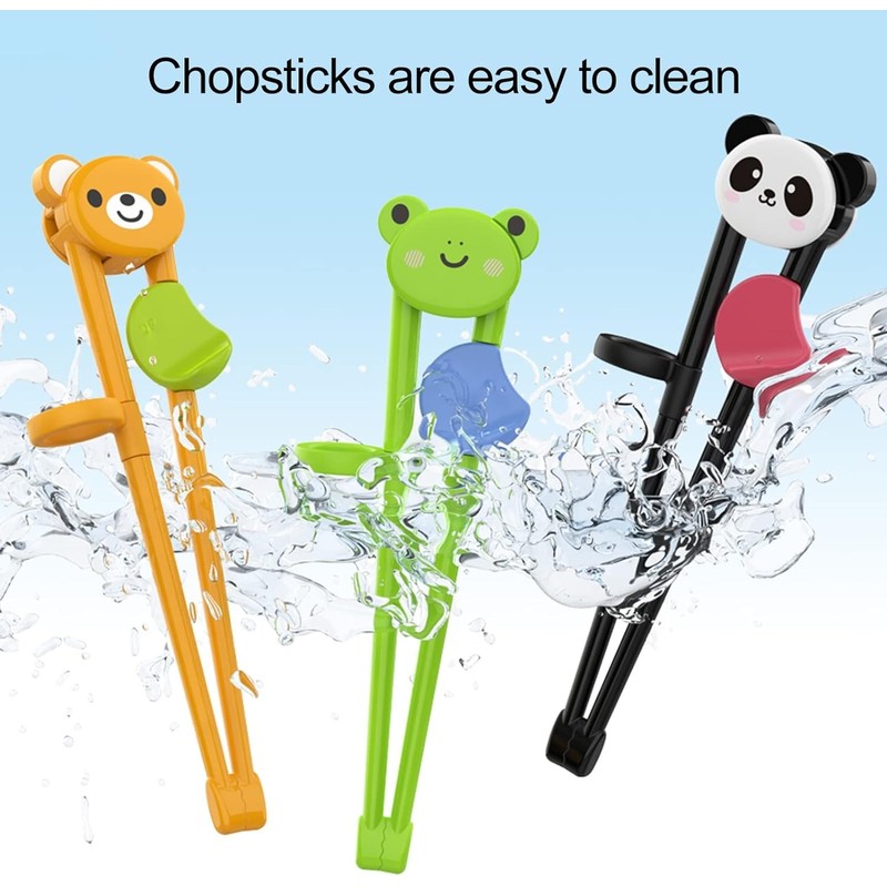 Black Training Chop-sticks for Kids, Training Chop-sticks Comfortable Grip Chewable
