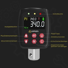 ANPUDS Digital Torque Adapter, 1/2 Inch, 17-340Nm, ±1% Accuracy