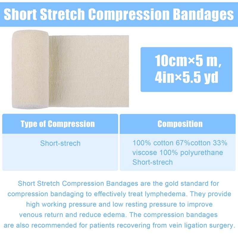 Geiserailie 10 Pcs Short Stretch Compression Bandage Stretched Wrap Bandage