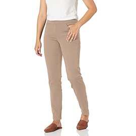 Briggs New York Women's Curvy Cotton Super Stretch Pull On Pant Pants, Cobblestone, 10