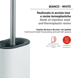 Gedy Biagio Brush, Stainless Steel Thermoplastic Resins, White, 11,4x7,7x45cm