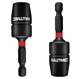 HAUTMEC 2 Pcs 1/4 Inch Impact Tough Quick Change Bit Holder - One Touch Mechanism for Quick Release for Screwdriver Bits Nuts Drills Maintenance and repairing HT0162-2PC