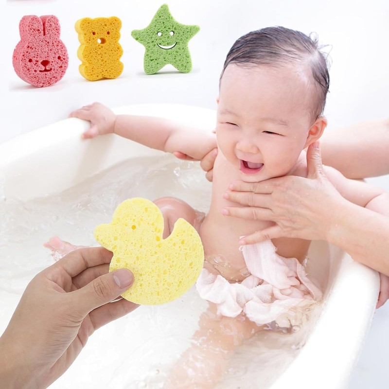 Esponja de baño para bebé MEISO 4 piezas hipoalergénicas