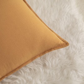 Mandioo Pack of 2 Neutral cotton Cushion Covers 65x65 cm 26x26 inch Solid Decorative Couch Throw Pillowcase Boho Farmhouse Home Decor for Sofa Living Room Bed Bedroom Orange Brown