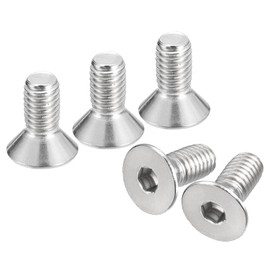 QUARKZMAN Pack of 5 3/8-16 x 7/8 Inch Flat Countersunk Socket Cap Screws 304 Stainless Steel Hexagonal Socket Flat Head Screws Full Thread Countersunk Bolts