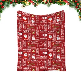 Christmas Fleece Throw Blanket,70x100cm Fluffy Flannel Blanket Throw for Sofa Bed Couch,Red Santa Microfiber Fur Blanket,Soft Warm Throw Blanket for Boys Girls,All Season Blanket for Xmas Kids Adults