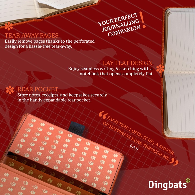 Dingbats* - Wildlife Lined Pocket Notebook A6 - PU Leather
