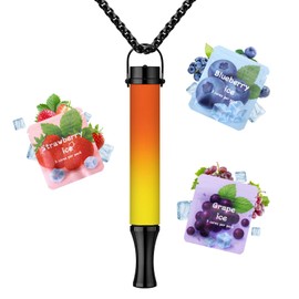 CARITATE Breathing Necklace with Adjustable Resistance Mindful, Flavoured Filters Breathing Necklace Anxiety Relief for Adults, Easy Carry Yoga Exercise Meditation with Replacement Refills-Yellow