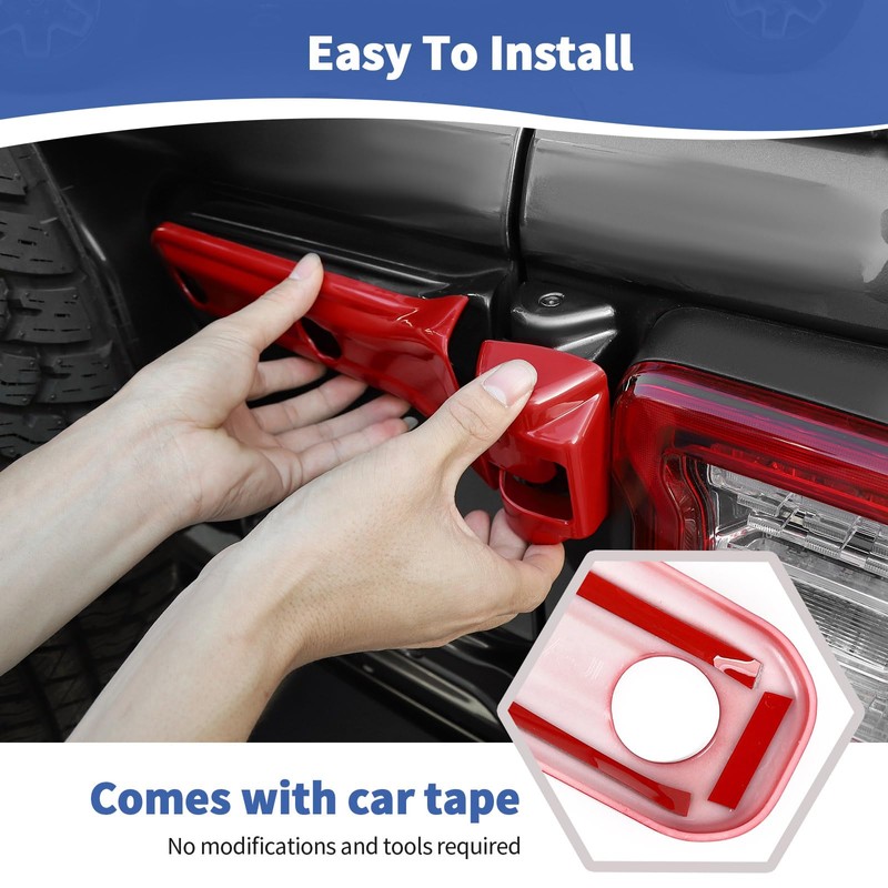 RT-TCZ for Jeep JL Tailgate Hinge Cover Trim Decals Red