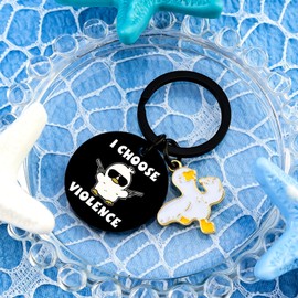 Duck Gifts Cool Duck Keychain Ducks Stuff for Women Men Funny Ducks Decor for Friends Teens Small Gifts for Girls Cute Bag Charms Accessories Thanksgiving Christmas Gift for Her Him Stocking Stuffers