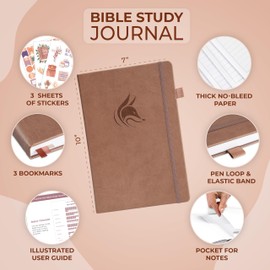 Clever Fox Bible Study Journal Large – Church Notes Notebook – Note Taking & Journaling Kit – Faith Based Religious Accessories, 7x10” (Dark Terracotta)