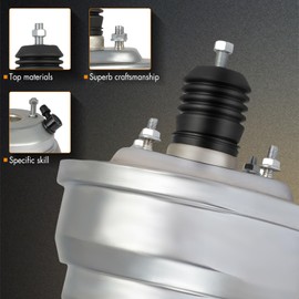 AD147 8-Inch Dual Power Brake Booster Chamber Chrome Finish - Universal Brake Booster Street Rod Fit for Chevy New Brake Booster Replacement PB8531