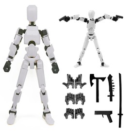 Dumwick Titan 13 Action Figure,2025 New Lucky Robot 13 Action Figure,3D Printed Action Figure,Action Figures for Boys,Dummy Robot 13 Action Figure Desktop Decorations Game Gifts (White,1pc)