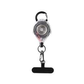 KEY-BAK RATCH-IT Smartphone Drop/Theft/Lost Prevention Ratchet with Cord Adjustment Function Key Reel, Clear/Pink Cord