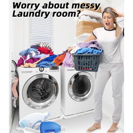 PrimZooty Magnetic Laundry Guard, 49.5inch Wide Metal Laundry Guards for Washer and Dryer, Washer Dryer Countertop Organization, Laundry Topper for Most Laundry Organization Accessory