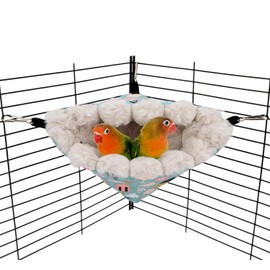 TCYYNEK Bird Nest House Winter Warm Hanging Hammock Bird Bed Snuggle Hut for Parakeets Budgies Caique Conures Cockatiels (Blue, S)