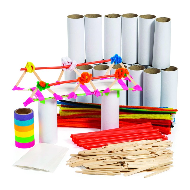 Bridge Challenge Kit for 10, Building, Engineering STEM Craft Set