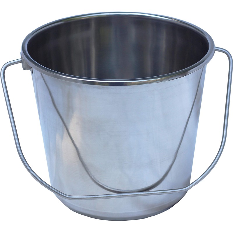 Stainless Steel Milk Pail Bucket, with Handle, and Open Lip