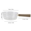 Glass Milk Pot with Wooden Handle V Shaped Spout Noodles