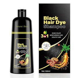 KAISASA Shampoo para Canas con Tinte, Black Hair Dye Shampoo 3 in 1, Champú para Teñir el Cabello Negro, Champú Tinte Cubre Canas para Mujer y...     