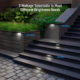 LEONLITE 7 Inch LED Hardscape Lighting, Update Retaining Wall Lights, LED Landscape Lighting, 12-24V AC/DC Paver Light Low Voltage, 3W/4W/5W Dimmable Outdoor Step Lights, 5000K Daylight, ETL, 4 Pack