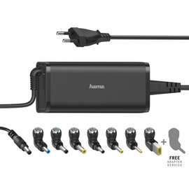 Hama Notebook Power Supply 15 V, 19 V, 90 W (Universal Power Supply for Laptop, Laptop Charger Including 8 Notebook Plugs for Standard Models, Power Supply for Laptop Worldwide, 5.6 A)