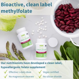 Igennus Healthcare Nutrition Igennus Pure Folate 400mcg, Optimized Methylfolate 667 mcg DFE, MTHFR Supplement, Clean Label, 180 Small Tablets, Lab Verified, Vegan & Hypoallergenic