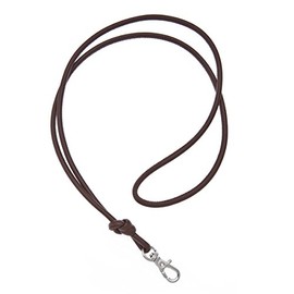 Logan Whistles Soft nappa leather lanyard - assorted colours chrome colour clips (Dark Brown)