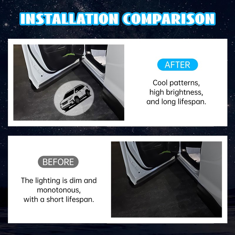 2 Pack LED Car Door Projector Courtesy Lights Ghost Shadow