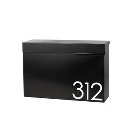 Wall Mounted Modern Mailbox - Wall Mounted Mailbox with Lock -Modern Mailbox - Black Mailbox - Locking Mailbox - Custom Mailbox… (Large, Black)