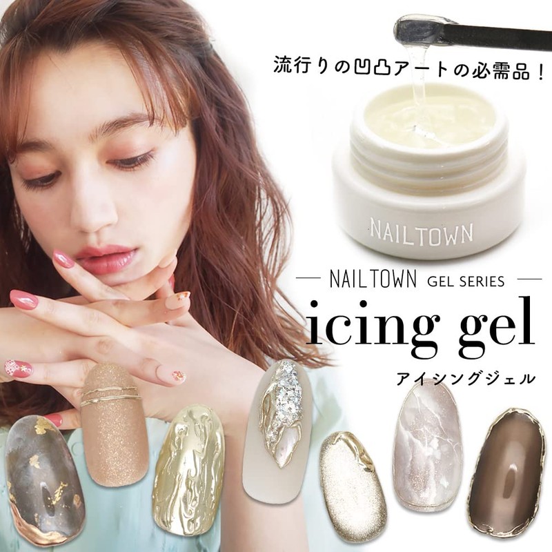 Nail Town Gel Icing Gel, 0.1 oz (3 g), Clear,
