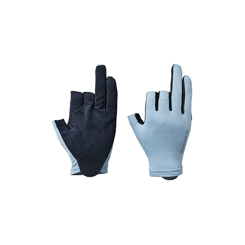 Shimano GL-006V Sensitive Gloves, 3-Piece Cut, Blue Gray, L