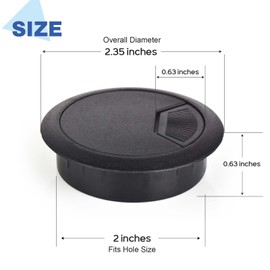 6 PCS Desk Cable Grommet 2 Inch/50mm Adjustable Cable Cord Grommet Cable Hole Cover Desk Hole Grommet for Managing and Hiding Desk/Table Cable Cord